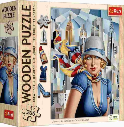 neuveden: Dřevěné puzzle Art: Catherine Abel - Léto ve městě 200 dílků