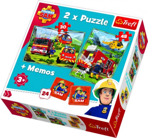 neuveden: Trefl Puzzle Požárník Sam / 30+48 dílků+pexeso