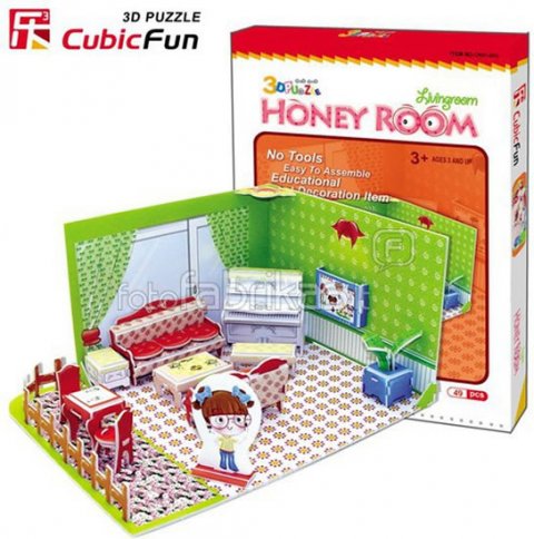 neuveden: Puzzle 3D Pokojíček „OBÝVÁK“ - 49 dílků