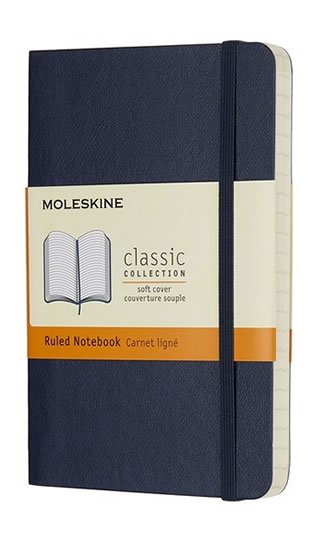 neuveden: Zápisník Moleskine - měkké desky, S, linkovaný - modrý