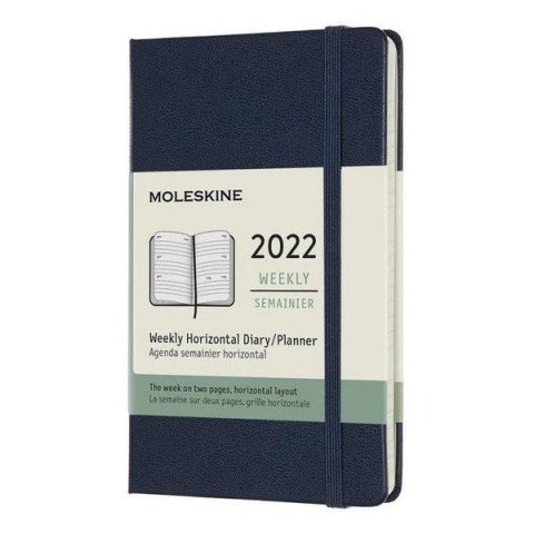 neuveden: Moleskine Horizontální diář 2022 modrý S, týdenní, tvrdý