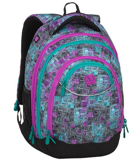 neuveden: Bagmaster Dívčí studentský batoh ENERGY 9 C VIOLET/GREEN/GRAY