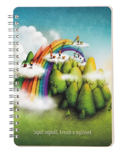 neuveden: Kroužkový blok DUHA B6, čistý, 50 listů