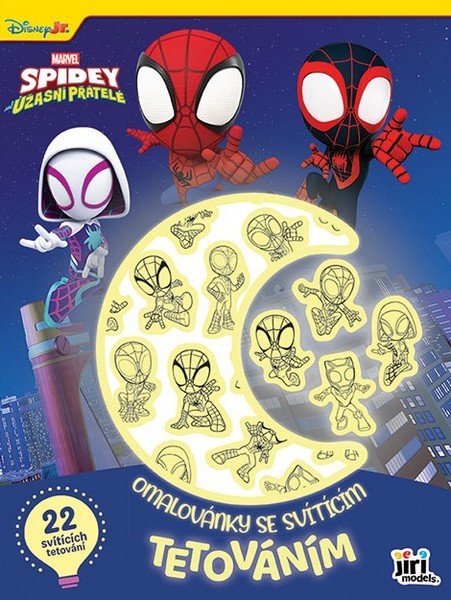 -: Spidey - Omalovánky se svítícím tetováním