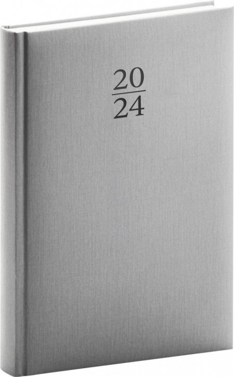 neuveden: Diář 2024: Capys - stříbrný, denní, 15 × 21 cm
