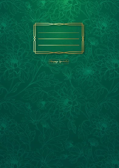 neuveden: Sešit Premium zelené květy A4 - Sešity