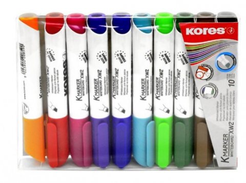 neuveden: Kores popisovač K-MARKER na bílé tabule, zkosený hrot 3-5 mm, mix 10 barev neuveden: Kores popisovač K-MARKER na bílé tabule, zkosený hrot 3-5 mm, mix 10 barev