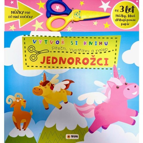 neuveden: Vytvoř knihu Jednorožci - Přečti, vystřihni, nalep 3+