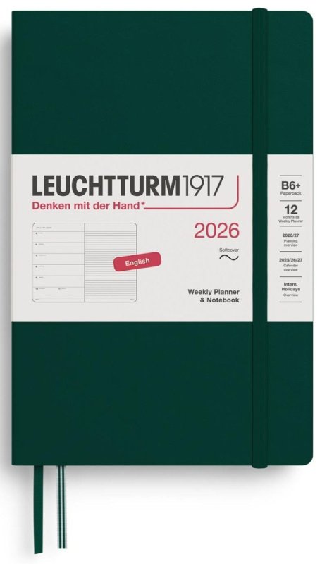 neuveden: Weekly Planner & Notebook 2026 Paperback (B6+) Forest Green neuveden: Weekly Planner & Notebook 2026 Paperback (B6+) Forest Green