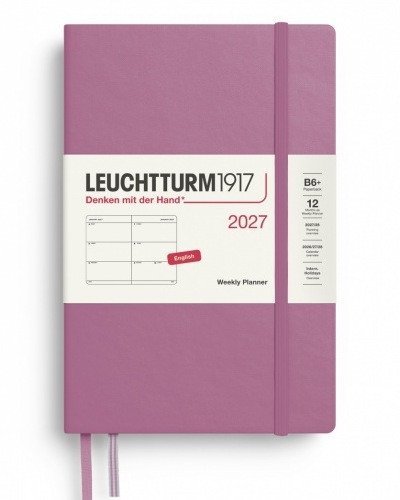 -: Týdenní plánovač Dusty Rose, Paperback B6+ 2027, anglicky