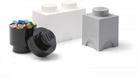 neuveden: Úložný box LEGO Multi-Pack 3 ks - černý, bílý, šedý