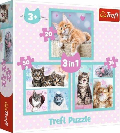 neuveden: Trefl Puzzle Sladká koťátka/3v1 (20,36,50 dílků)