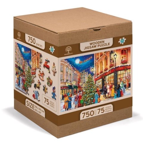 neuveden: Wooden City Puzzle Vánoční ulice 750 dílků, dřevěné