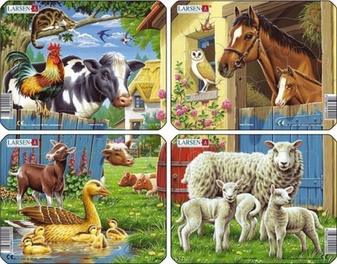 neuveden: Puzzle MINI - Zvířátka - statek/7 dílků (4 druhy)