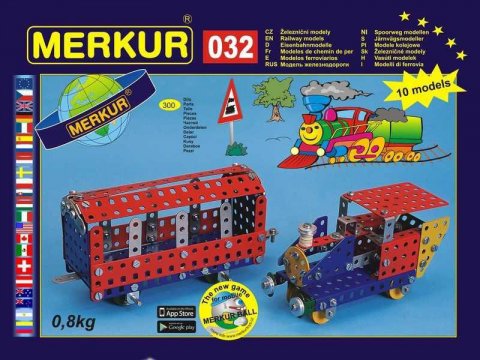 neuveden: Merkur 032 Železniční modely 300 dílů / 10 modelů