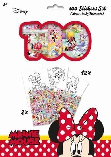 neuveden: Minnie - 100 samolepek s omalovánkovými listy