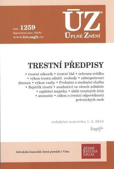 neuveden: ÚZ 1259 Trestní předpisy