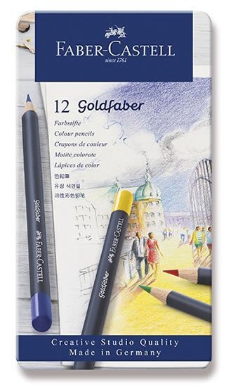 neuveden: Faber - Castell Pastelky Goldfaber - plechová krabička 12 ks