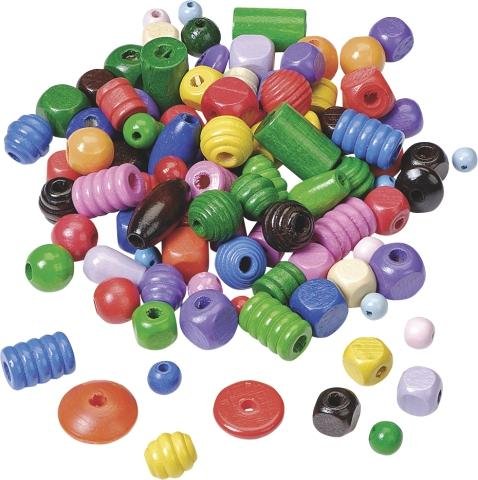 neuveden: Dřevěné korálky mix 150g - různé tvary, barvy, velikosti neuveden: Dřevěné korálky mix 150g - různé tvary, barvy, velikosti