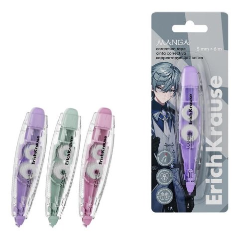 neuveden: Korekční páska ErichKrause Spin Manga - 5 mm x 6 m, mix barev