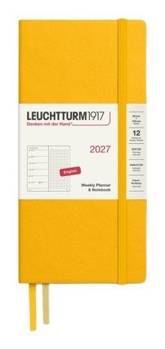 -: Týdenní plánovač & Zápisník Sunflower, tečkovaný Wallet B6+ x A6 2027, angl