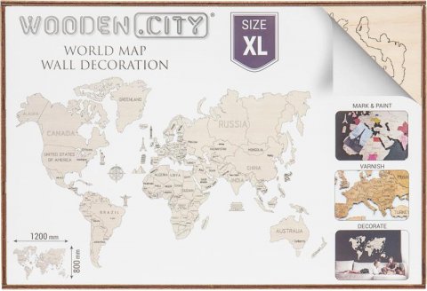 neuveden: Wooden City Puzzle 3D Mapa světa, dřevěné