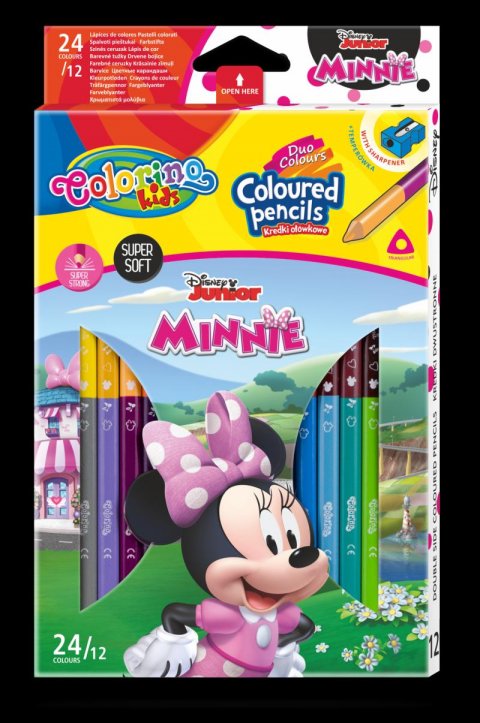 neuveden: Colorino Disney Junior Minnie - oboustranné pastelky trojhranné 24 barev