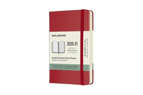 neuveden: Moleskine: Plánovací zápisník 2020-2021 tvrdý červený S