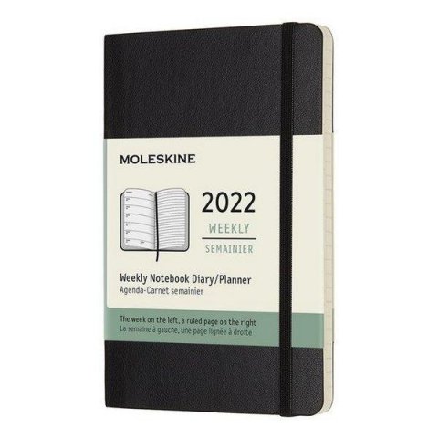 neuveden: Moleskine Plánovací zápisník 2022 černý S, měkký