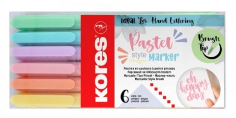 neuveden: Kores Pastel Style Sada popisovačů se štětcovým hrotem 6 ks
