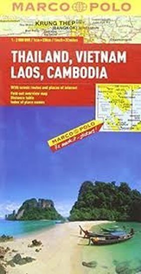 neuveden: Thajsko, Laos, Vietnam, Kambodža/mapa