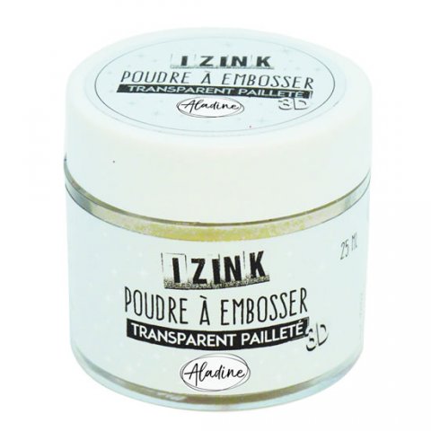 neuveden: Embosovací prášek IZINK - průhledný třpytivý, 25 ml
