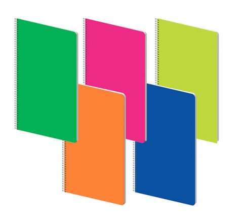 neuveden: Poznámkový blok - Fluo, A4, 70 g, 70 listů, linka, PP desky, mix 5 motivů neuveden: Poznámkový blok - Fluo, A4, 70 g, 70 listů, linka, PP desky, mix 5 motivů