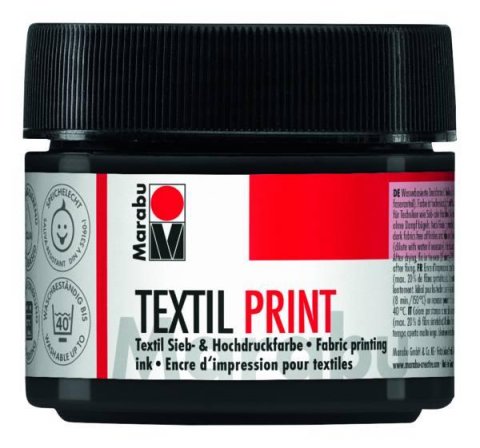 neuveden: Marabu textilní barva na sítotisk a linoryt/černá 100 ml