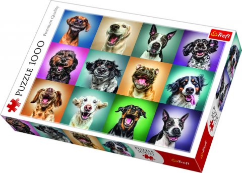 neuveden: Trefl Puzzle Veselé psí portréty / 1000 dílků