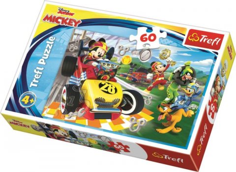 neuveden: Trefl Puzzle Mickey Mouse a závodníci / 60 dílků