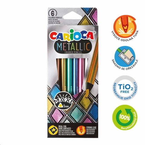 neuveden: Carioca pastelky trojhranné Metallic - 6 ks