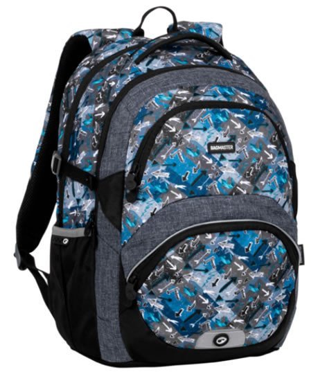 neuveden: Bagmaster Studentský batoh THEORY 20 B GRAY/TURQUOISE/BLACK