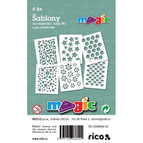 neuveden: MAGIC papír šablony na malování STRUKTU