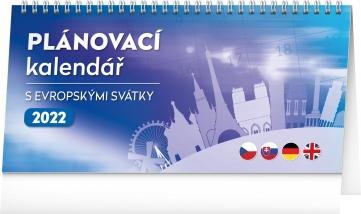 neuveden: Kalendář 2022 stolní: S evropskými svátky, 25 x 12,5 cm
