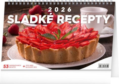 neuveden: Kalendář 2026 stolní: Sladké recepty, 23,1 x 14,5 cm neuveden: Kalendář 2026 stolní: Sladké recepty, 23,1 x 14,5 cm