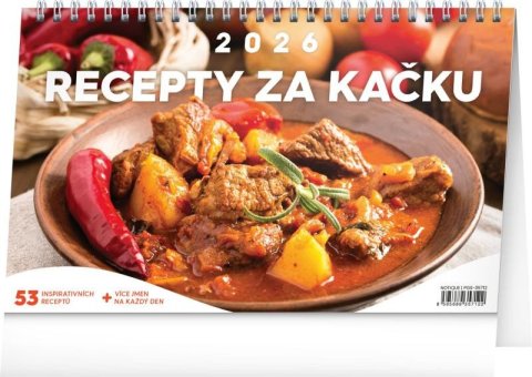 neuveden: Kalendář 2026 stolní: Recepty za kačku, 23,1 x 14,5 cm neuveden: Kalendář 2026 stolní: Recepty za kačku, 23,1 x 14,5 cm