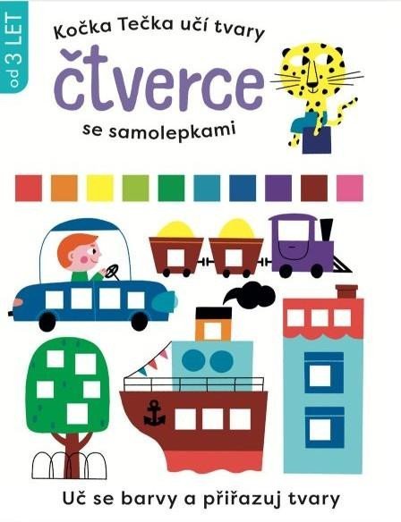 neuveden: Kočka Tečka učí tvary Čtverce se samolepkami