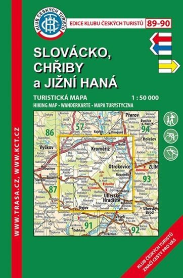 neuveden: Slovácko,Chřiby,J.Haná /KČT 89-90 1:50T Turistická mapa