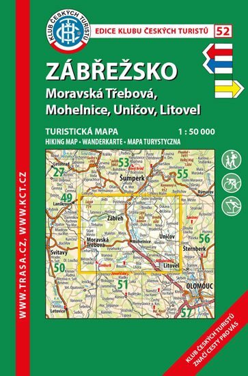 neuveden: KČT 52 Zábřežsko (Moravská Třebová, Mohelnice, Uničov, Litovel) 1:50 000/tu