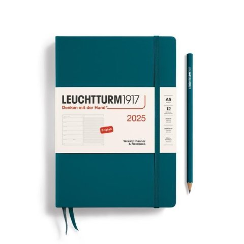 neuveden: Leuchtturm1917 Weekly Planner & Notebook Medium (A5) 2025 Pacific Green