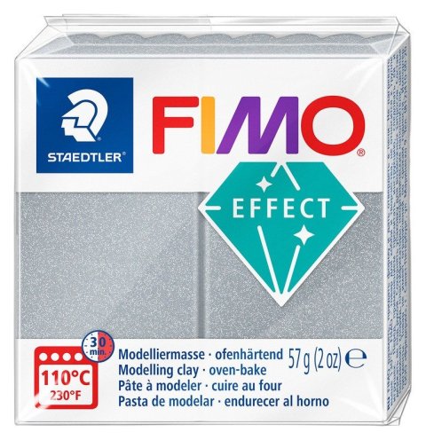 -: FIMO efekt 57g - metalická stříbrná