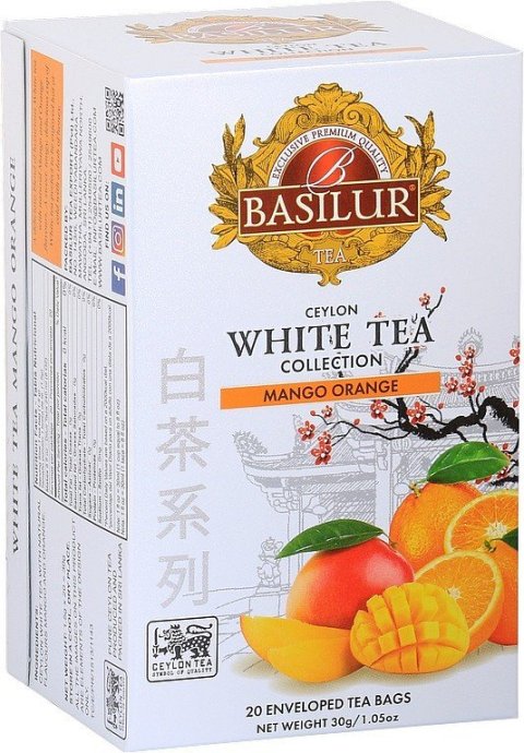 neuveden: BASILUR White Tea Mango Orange přebal 20x1,5g