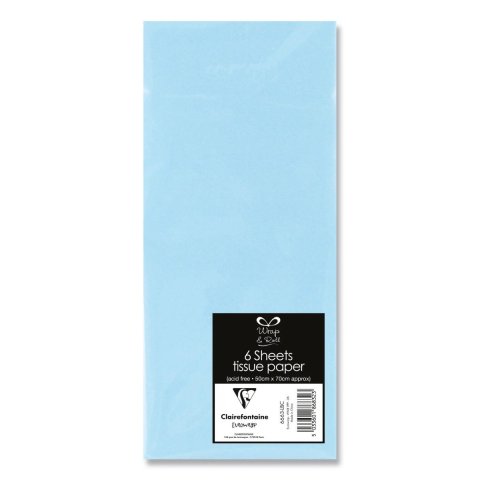 neuveden: CLAIREFONTAINE hedvábný papír - sv. modrý, 6 ks, 50x70 cm