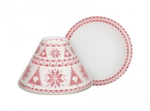 neuveden: YANKEE CANDLE Stínítko a talíř velký Red Nordic Frosted